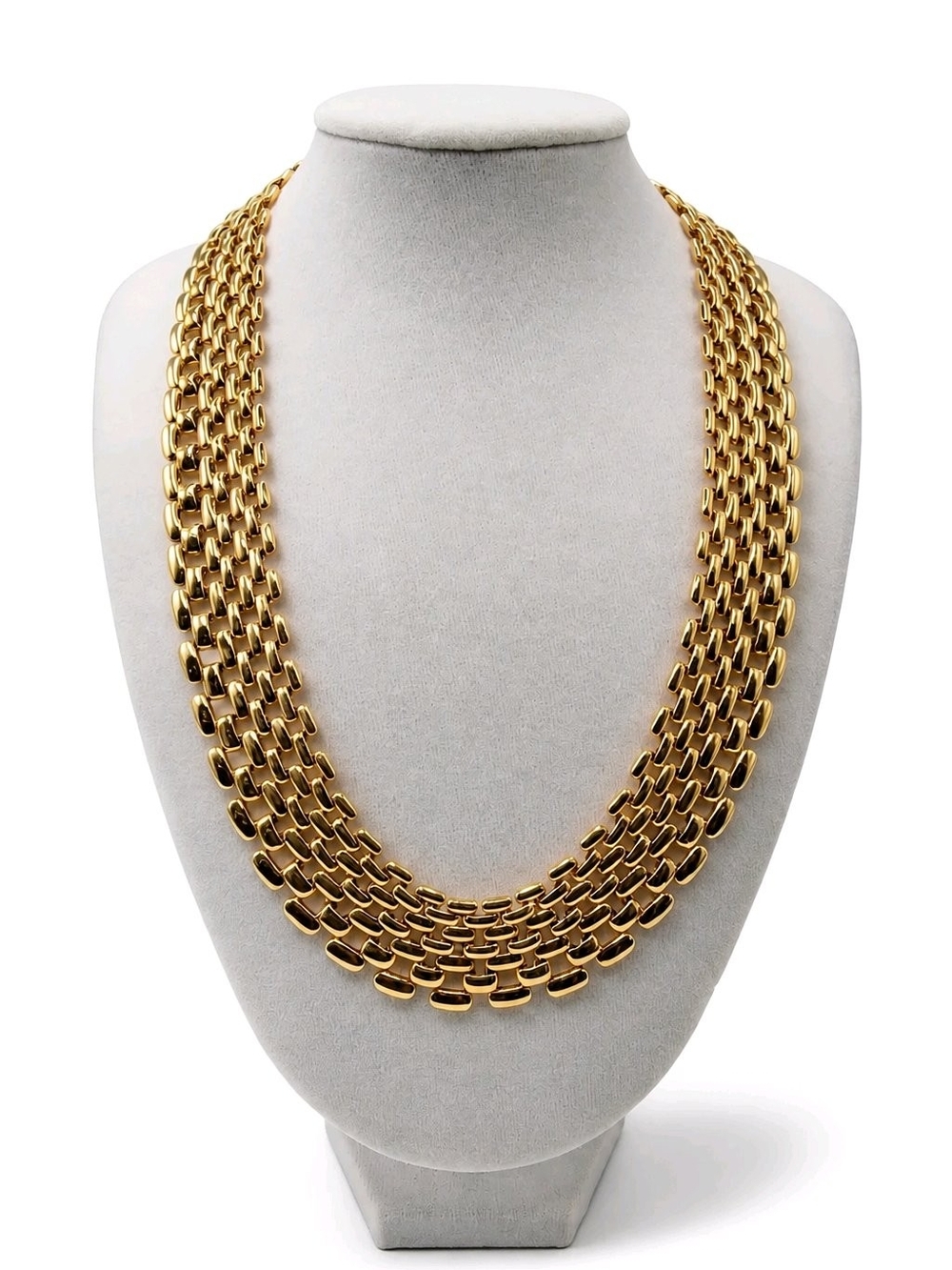 Vintage Napier Five-Row Gold Tone Link Collar Necklace